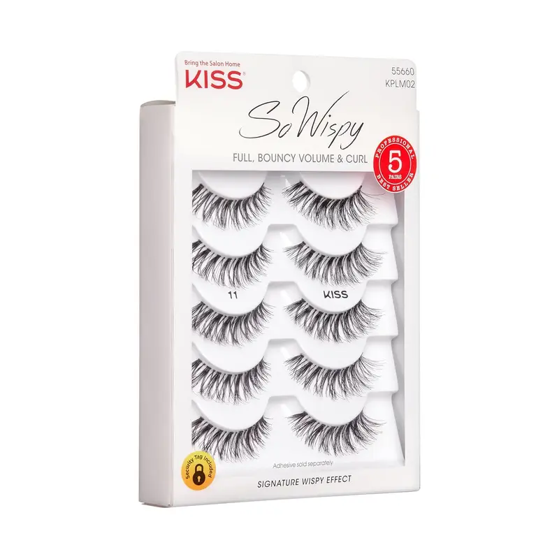 False Eyelashes, 'Style #11', 12 mm, Includes 5 Pairs Of Lashes, Contact Lens Friendly, Easy to Apply, Reusable Strip Lashes, Glue On, Mulitpack