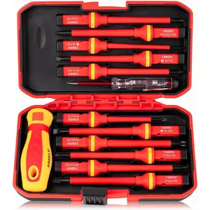 13 count 1000V Insulated Electrician  Set, S2 Steel,  Tips, PP + TPR Grip, GPSR Certified for Home & Industrial Use