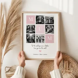 Personalised Mum or Mom Photo Print – Custom Gift from Son or Daughter, Mother’s Day Gift for Mum/Mom, Christmas Gift, Photo Keepsake