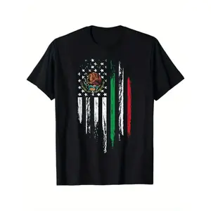 Mexican American Flag Combo T Shirt Celebrating Mexico and USA Cinco De Mayo Gift