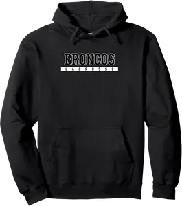 Broncos Mustang High School Lacrosse Pullover Hoodie - Tomasleza Shop 89B0DDHV6G3T