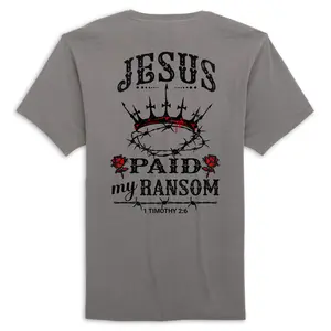 Jesus Paid My Ransom Women's T-Shirt Medium Fitted Short Sleeve Crew Neck Casual Summer Tee 100% BCI Cotton Boldly Crafted for Everyday Wear - Top, Womenswear