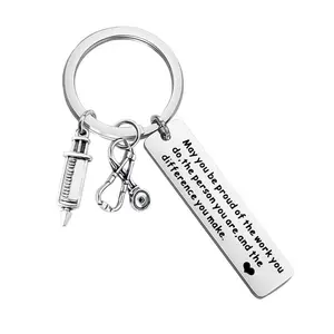 Nurse's Day Medical Student Gift May You Be Proud Medical Mark Needle Stainless Steel Keychain