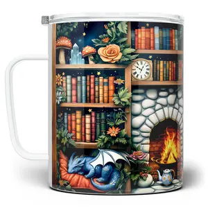 LOFTIPOP Cozy Magical Book Library Mug, Fantasy Bookshelf Castlecore Aesthetic Cup, Bookish Gifts, Designed and Printed in the USA by Loftipop