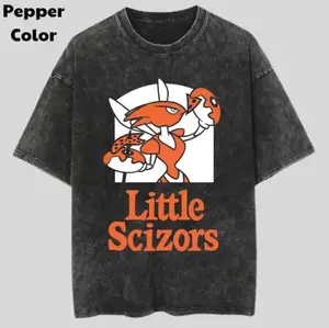 Vintage Tees, Little Scizors Washed T-Shirt, Graphic Tees, Shirt, Unisex Anime Shirt, Menswear Womenswear Streetwear