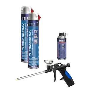 Thermospray 2 Pack DIY   Insulation Kit - 42 Board Ft/Sq Ft Thermal & Sound Insulation   for Walls & Attics (2x29 oz) + Precision Max Applicator & Cleaner