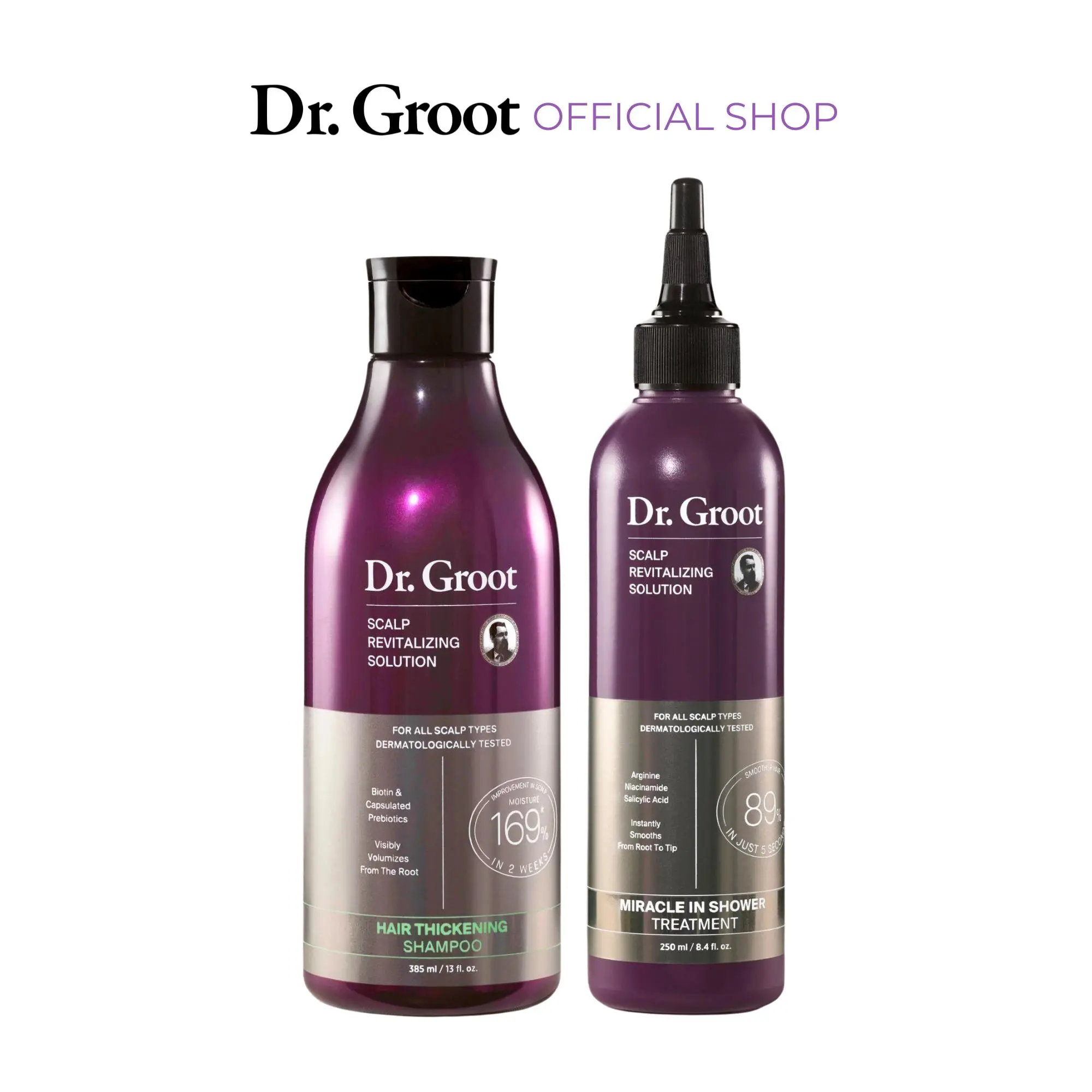 Dr. Groot Hair & Scalp Dynamic Duo Set, Korean Color Safe for Permanent Hair Color Haircare, Hair Thickening, Biotin, Keratin Dr. Groot Hair & Scalp Dynamic Duo Set, Korean Color Safe for Permanent Hair Color Haircare, Hair Thickening, Biotin, Keratin