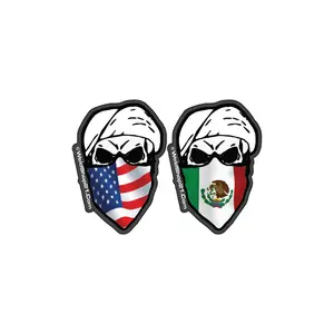 Skull Sticker - Decorative Vinyl with Flags, Waterproof, Gift-Specific Design for Friends and Family