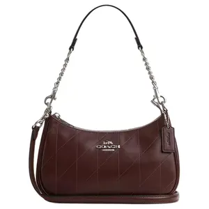 COACH Teri 24 Quilted Leather Shoulder Bag in Medium Size for Women in Brown
