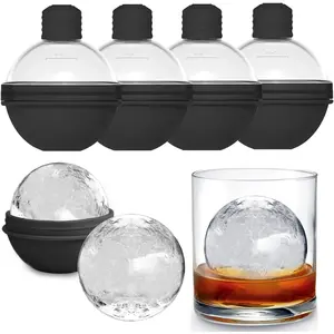 Ice Ball Molds for  - Set of 4 Round Makers with  for , , and Drinks