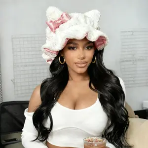 Luxury Kitty Teddy Bonnet - Adjustable, Comfortable Stylish, Daily Hair Care and Protection with SatinLining & Cute Ears