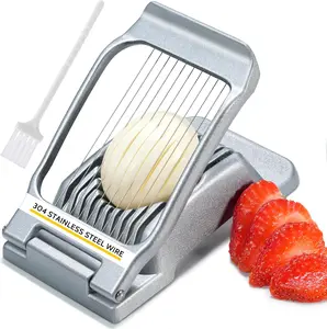 Heavy Duty Stainless Steel Wire Egg Slicer for Hard Boiled Eggs & Strawberry Other Soft