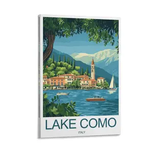 Lake Como Travel Print - Italy, Italy Travel Posters Poster Canvas Wall Art For Bedroom Decor Bar Office Room Decor Gift