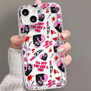 Ghost Face Mask Compatible with Apple 15 Phone Case iPhone 14 Pro Max Halloween 16/13 Shockproof 12/11 XS