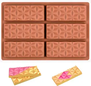 2 Packs Break Apart Chocolate Molds Silicone Deep, Stuffed Candy Bar Molds Silicone Shapes, Silicone Molds for Wax Melts Large(Pyramid)
