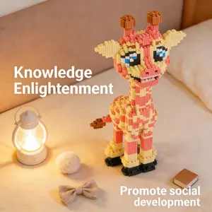 Giraffe 3D Puzzle Building Block Decoration, Home Office Bookshelf Decor, Party Living Room TV Stand Display, Ideal Gift