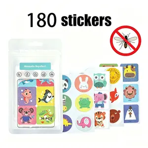 Cute Animal Mosquito Repellent Stickers 180PCS, Skin Friendly Bug Repellent Patches for Babies Kids & Adults, Portable Outdoor Insect Protection