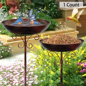 Bird Bath and Feeder, 1 Set of Old-fashioned Bird Feeder and Bird Bath, Outdoor Bird Feeding Tools, Outdoor Bird Garden Decoration Supplies