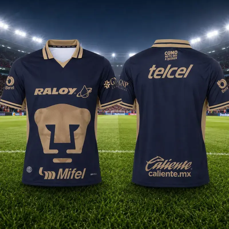 Pumas UNAM Home Soccer Jersey 26-27 Liga MX, Quick-Dry Short Sleeve Soccer Shirt, Game Day Sports Top, Liga MX Fan Gear