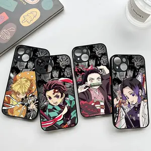 Cool Anime D-Demon S-Slayer characters Phone Case For For iPhone 17/16/15/14/13/12/11/Pro/ProMax/Plus/17Air, Anti Fall Black Matte Hard, Shockproof Cover, Uv Printed, superior quality, Special Gift for Christmas and Halloween