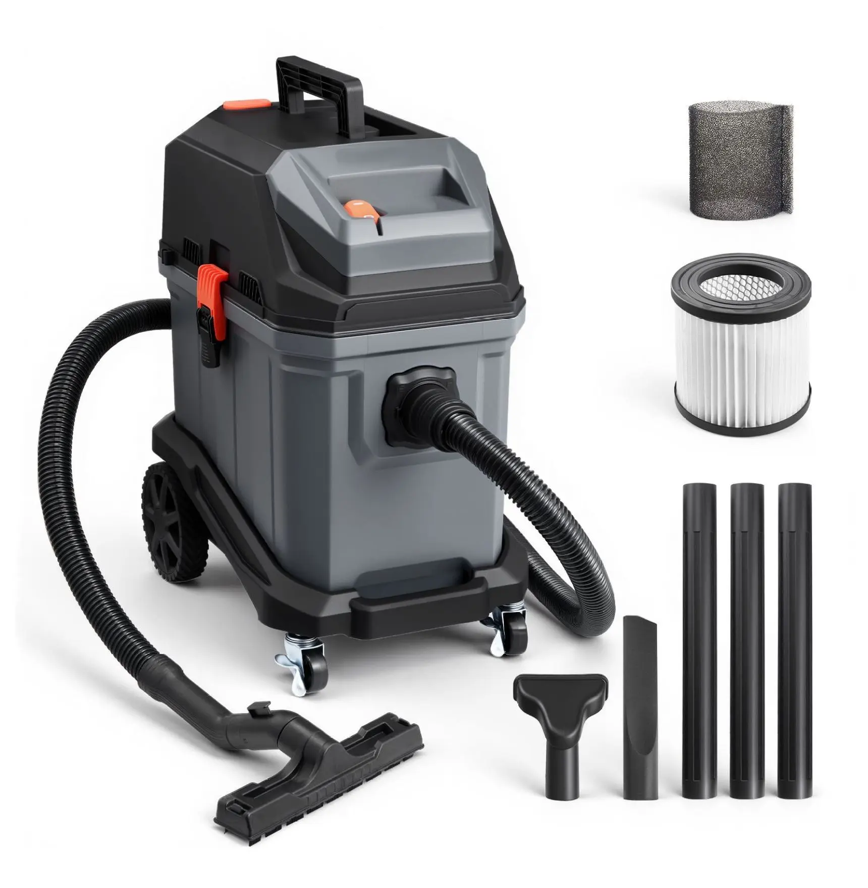 Commercial Shop Vac, 11 Gallon Wet Dry Vacuum, 5.5 HP Self-Cleaning, Industrial Grade with Attachments for Jobsite, Workshop, Car Detailing 11 Gallons+5.5 Peak HP+Wet/Dry