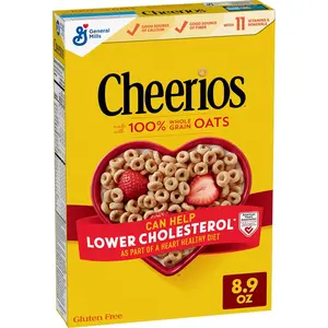 Cheerios Cereal, Limited Edition Happy Heart Shapes, Heart Healthy Cereal with Whole Grain Oats, 8.9 oz