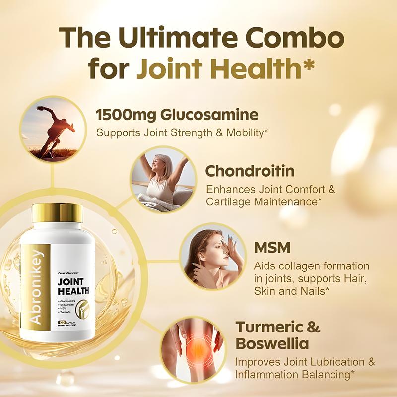 FUNRICH Joint Health Supplement for Women & Men with Glucosamine Chondroitin MSM & Turmeric 120 Capsules for Joint Support