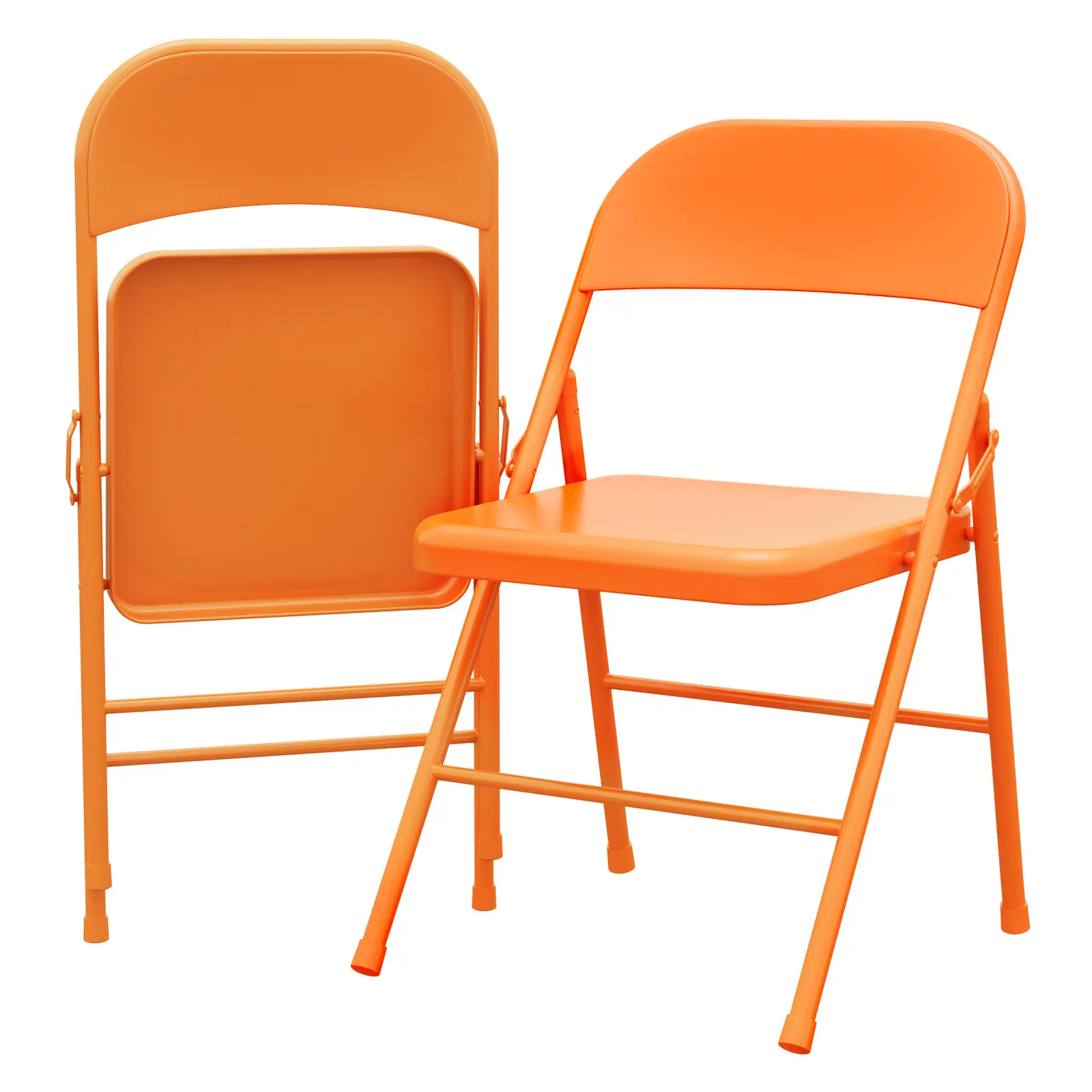 Durable Seating All-Steel Folding Chair Combo - 4-Pack Beige Metal Chairs, 350lb Capacity, Stackable, Portable, Ergonomic, Fully Assembled, Waterproof Wipe-Off, Indoor/Outdoor Ideal for Wedding, Patio
