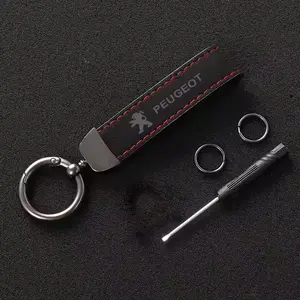Peugeot Car Faux Fur Keychain, Premium Feel, Anti-Loss Key Ring, Durable and Wear-Resistant, Unisex Luxury Key Holder, Unique Design