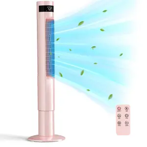 [NOT AC]  R.W.FLAME Tower Fan, Oscillation fan with Remote Control, Standing fan for office, 3 Wind Modes, Time Settings, Portable Bladeless Floor Fans for Home