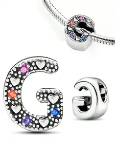 Colorblock Letter Charm Beaded Bracelet, Letter Link Bracelet, Fashionable Jewelry for Women & Men, Trendy All-match & Exquisite Jewelry for Birthday Gift