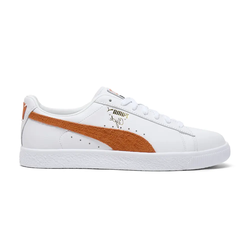 PUMA Mens Clyde Base Lace Up Sneakers Shoes Casual - White
