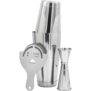 Professional Cocktail Shaker Set Bartending Kit: Weighted Boston Shaker Tins, Hawthorne Strainer and Japanese Jigger The Art of Craft