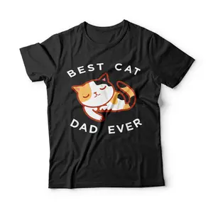 Calico Cat Dad Shirt, Best Kitty Father Ever Tee Gift Breathable Casual Crewneck Graphic Tee Peak Design
