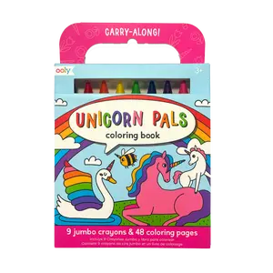 Carry Along! Coloring Book and Crayon Set - Unicorn Pals - Set of 9 Crayons