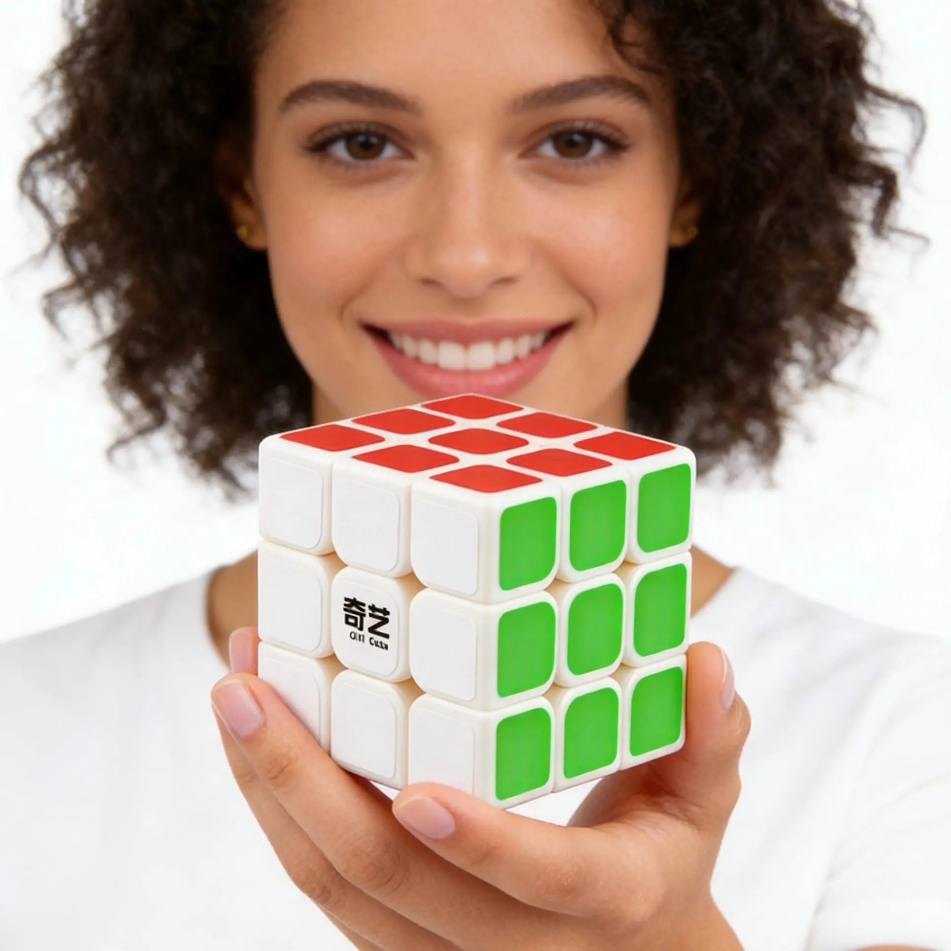 Qiyi Launch W 3x3 Rubik's Cube, Smooth Hand Feel, Professional Competition Level, Includes Tutorial, 56mm Sticker Version, Rubiks Cube
