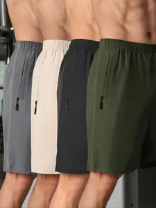 Men's Solid Color Breathable Quick Drying Shorts, Casual Comfy Shorts for Gym Workout Running, Men's Bottoms for Summer