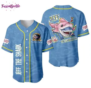 Jeff The Shark Custom Baseball Jersey, Baseball Jersey Tee, Love Baseball Jersey Tee