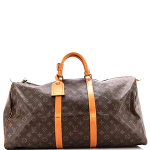 Pre-owned Louis Vuitton Canvas Coated Travel Bags Keepall Bandouliere Bag Monogram Canvas 55 by Rebag