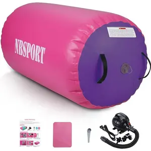 Inflatable Gymnastics Mat 10ft/13ft/16ft/20ft Air Tumble Track 4/8 inches Thickness Tumbling Mat with Electric Air Pump for Home/Training/Cheerleading/Yoga