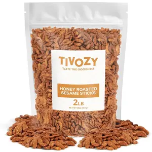 Sesame Sticks Snack, Honey Roast Flavor. Delicious and Fresh Local Honey Roasted Snacks with the Perfect Mix of Sweet and Salty Flavor for Midday Snacking, Office On-The-Go 2 Pound.