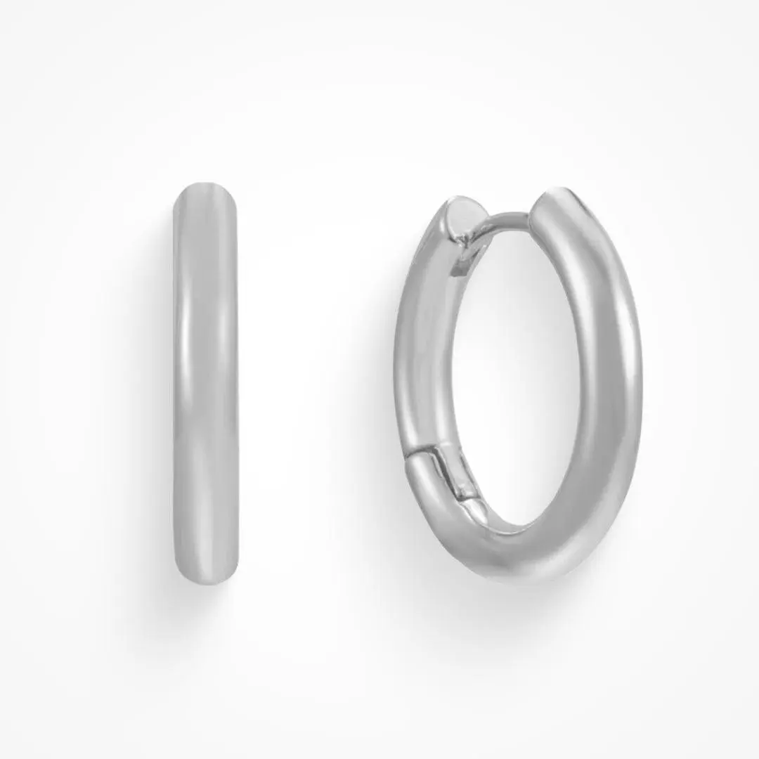 EVRY JEWELS Gold or Silver Plated Women's Hypoallergenic Off Duty Hoops