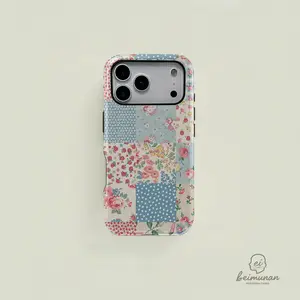 SUZIE Quilt Patchwork Phone Case  Protective Vintage cottage Premium Film 2 in 1 Phone Case