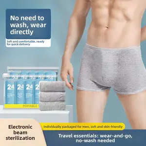 Disposable men's underwear, sterilized and individually packaged, suitable for business trips, travel, and saunas, no-wash daily throwaway shorts, portable briefs