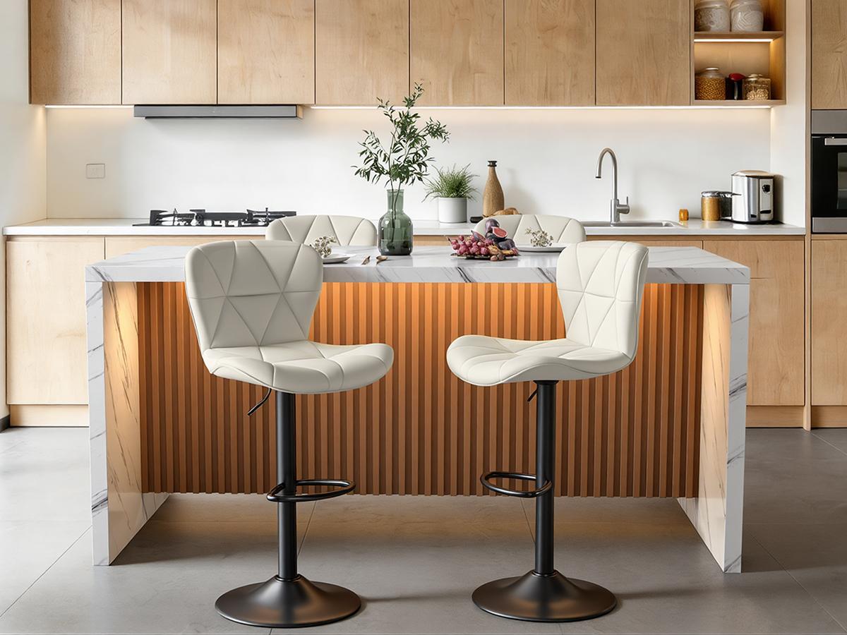 67" Kitchen Island Table with Faux Marble Top, Counter Height Dining Table for Kitchen, Modern Island Table with Fluted Base,