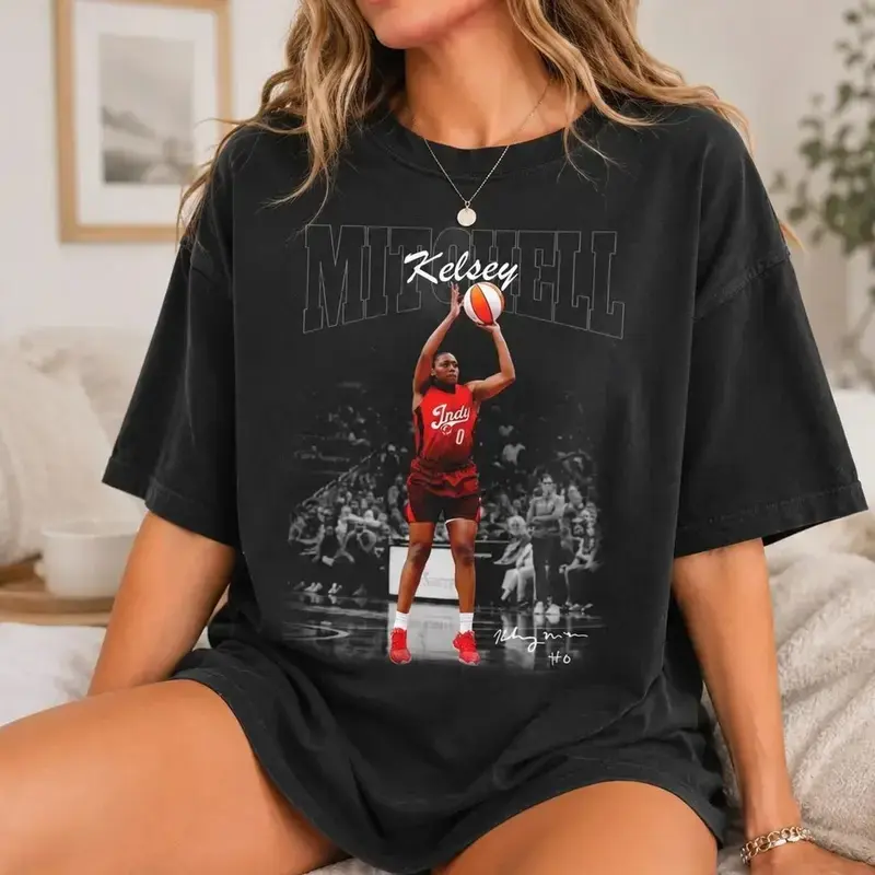Vintage 90s Kelsey Mitchell 0 Shirt, Retro Basketball Graphic Tee, Game Day Fan Gift