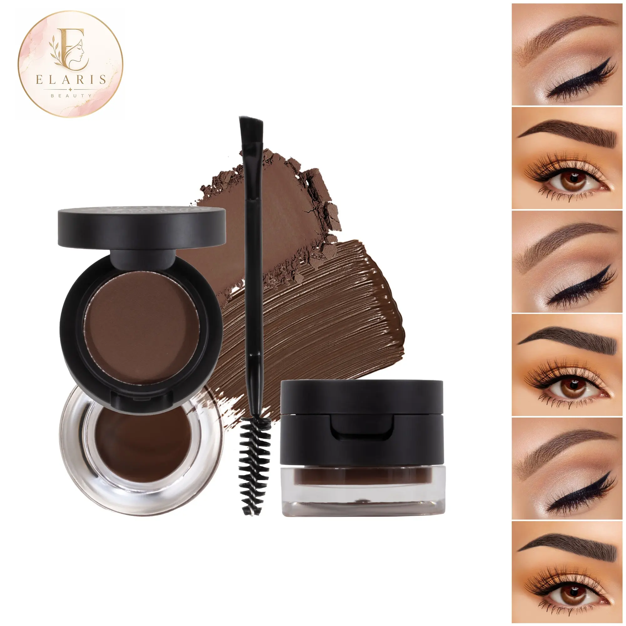 2-In-1 Eyebrow Tint Kit | Waterproof Smudge-Proof Brow Pomade & Powder | Natural Full Brows for Beginners Cosmetic eyebrow filter shaper eyebrow tint Brow Makeup Products Brow Dye,Brow Pomade
