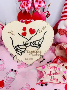 Personalized Heart-Shaped Wooden Plaque – Romantic Custom Anniversary & Valentine's Day Gift