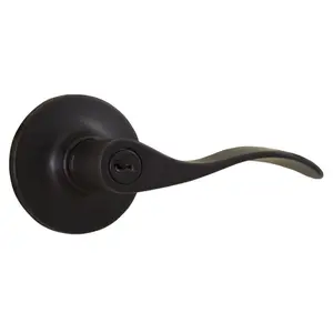 212 MAIN New Haven Motorcycle Entry Lock - Oil Rubbed Bronze, Adjustable Latch, Full Lip Strike, Concealed Screws, Round Corner, Zinc Alloy Construction
