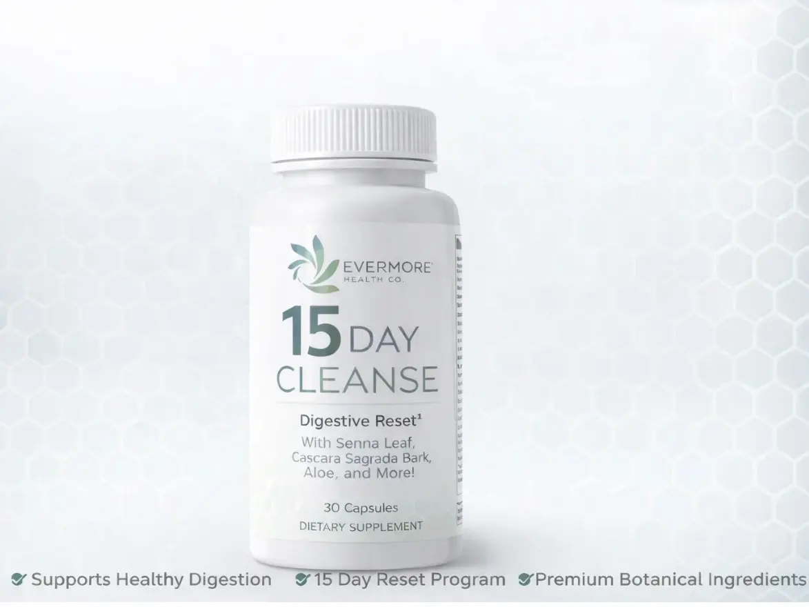 15 Day Cleanse - Gut and Colon Support | Caffeine Free | Advanced Formula with Senna, Cascara Sagrada Bark, Aloe and More | Non-GMO | 30 capsules
